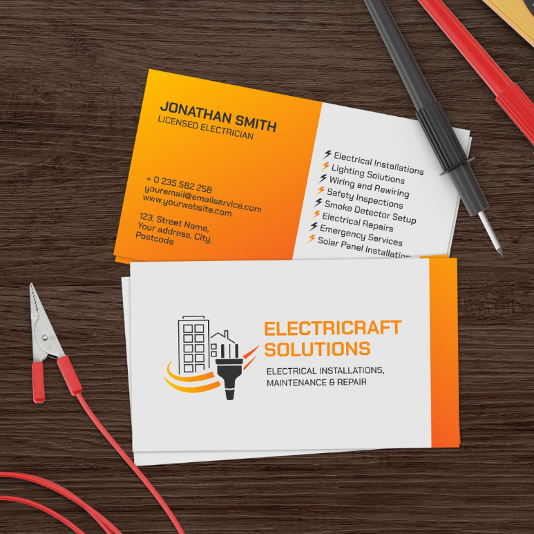 Electrical Contractor - Electrician Business Card