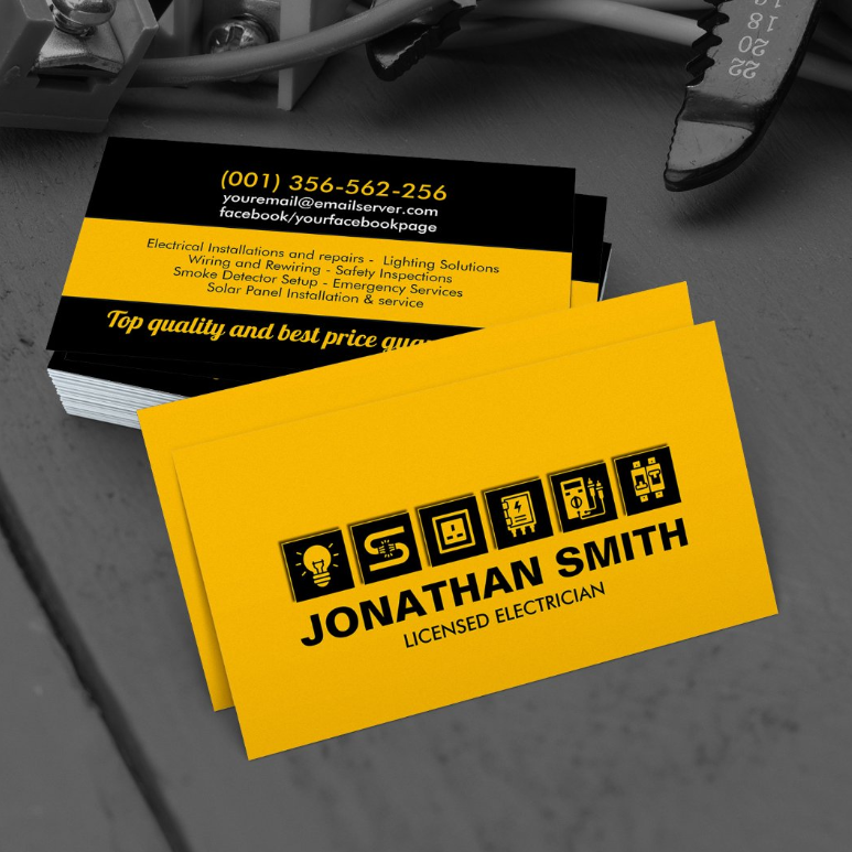 Electrical Contractor - Electrician Business Card