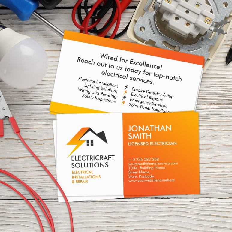 Electrical Contractor - Electrician Business Card
