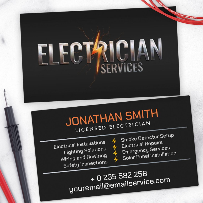 Electrical Contractor - Electrician Business Card