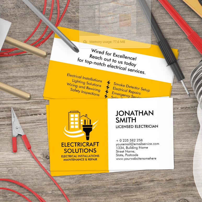 Electrical Contractor - Electrician Business Card