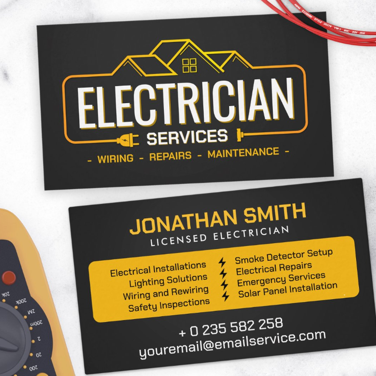 Electrical Contractor - Electrician Business Card