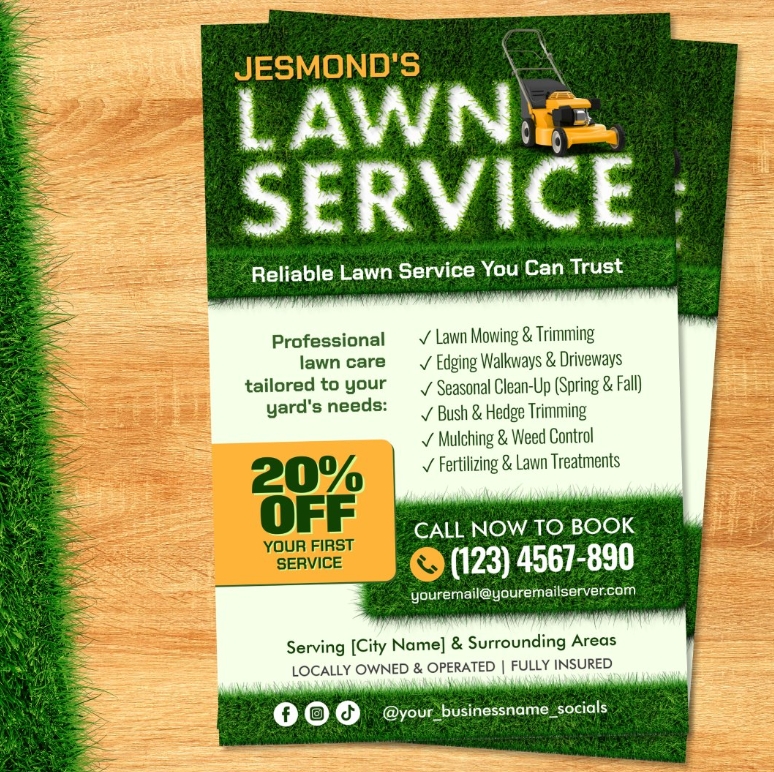Lawn maintenance flyer - lawn moving services