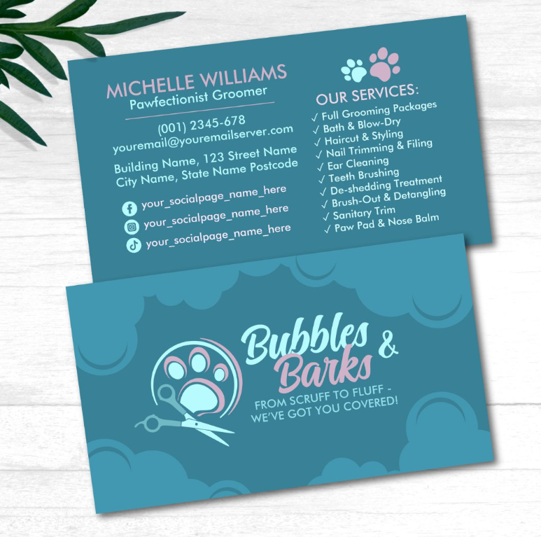 Pet Grooming Services Business Card