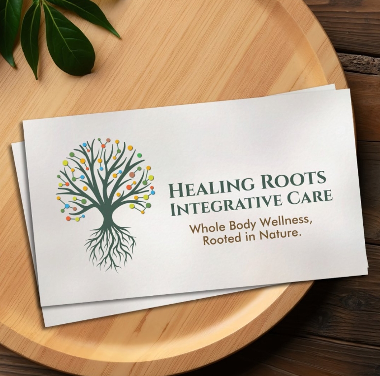 functional medicine business card with tree of life
