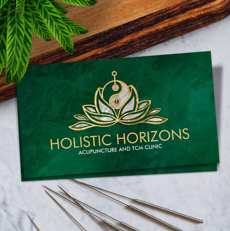 Yin Yang Lotus Acupuncture Needle Business Card