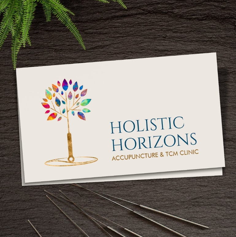 Acupuncture Needle Tree - colorful leaves Business Card