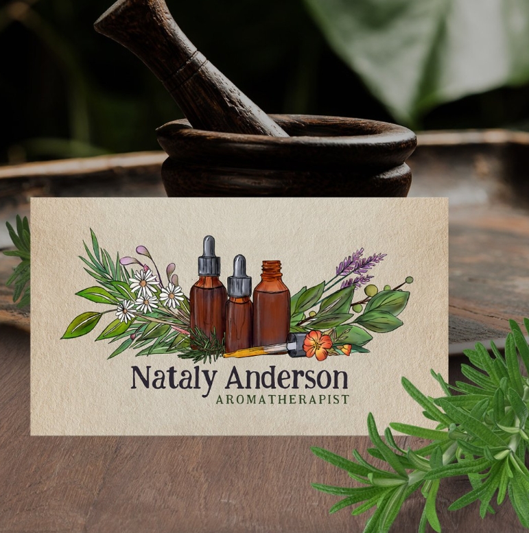 holistic healing scent therapy business card