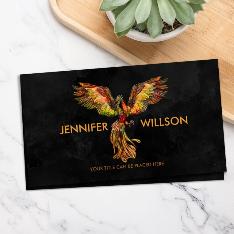 Mythical Fire Rising Phoenix Bird Business Card