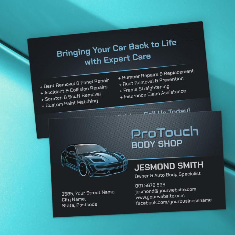 Business Card for Car Mechanics and Auto Repair Services