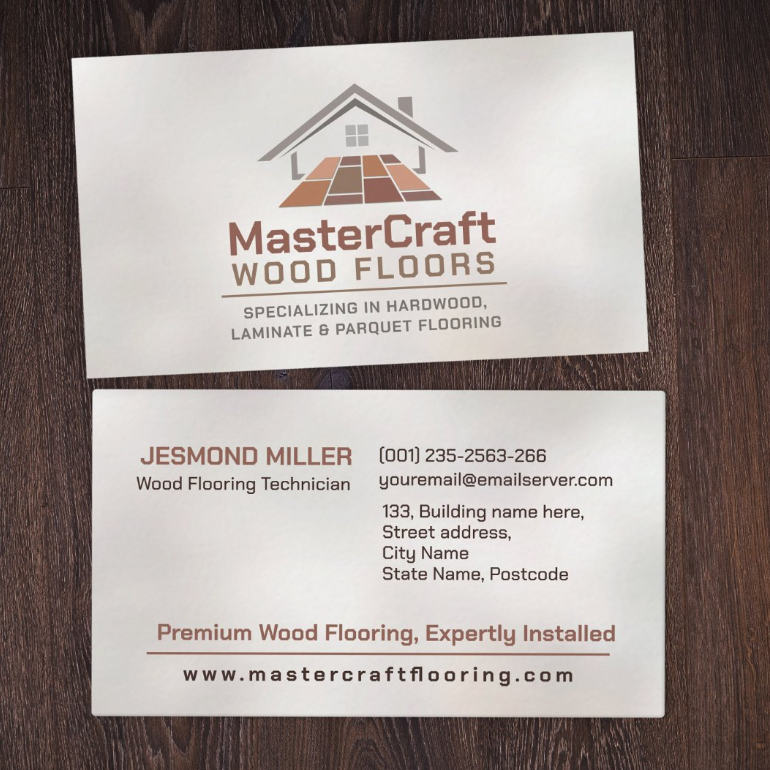 Business Card for Flooring Services and Floor Installers