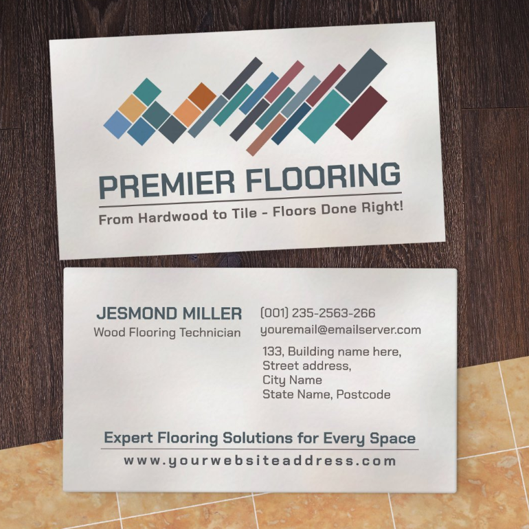 Business Card for Flooring Services and Floor Installers