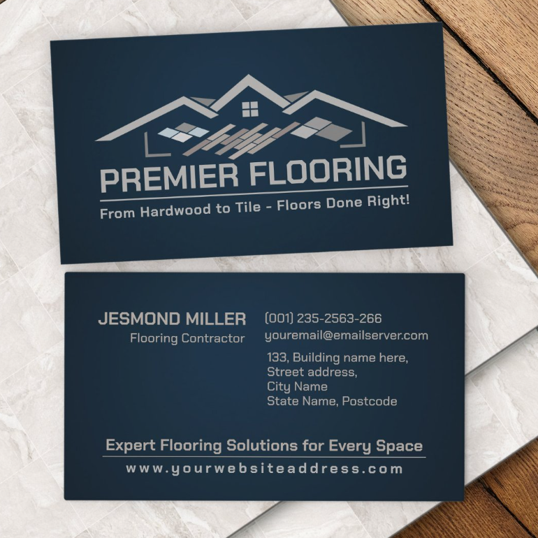 Business Card for Flooring Services and Floor Installers