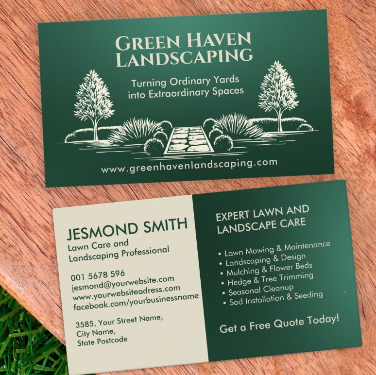 Landscaping business card