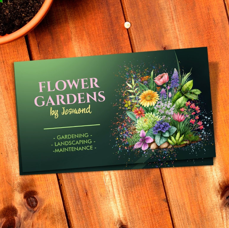 Gardening business card - flowers