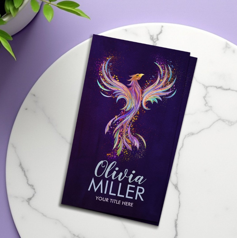 Colorful Rising Phoenix Bird Business Card