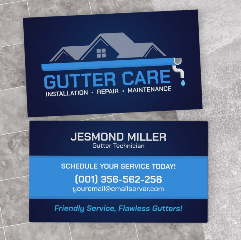 Professional gutter installation business card