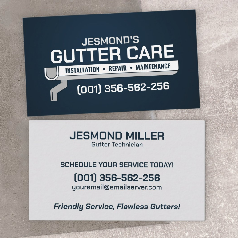 Gutter cleaning and maintenance business card