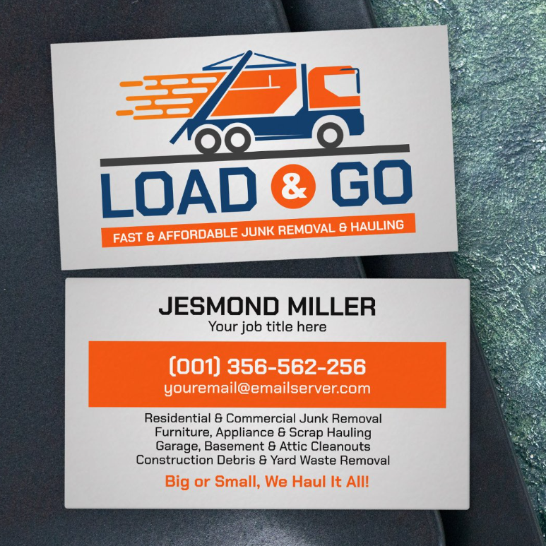 Junk Removing and Hauling Business Card