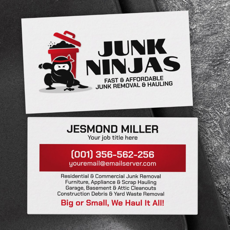 Junk Removing and Hauling Business Card