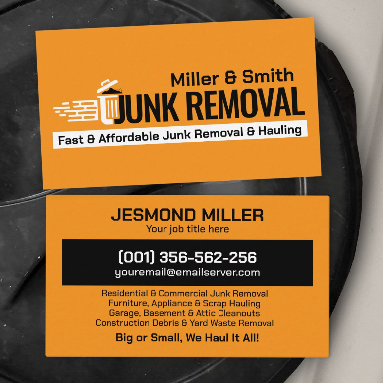 Junk Removing and Hauling Business Card