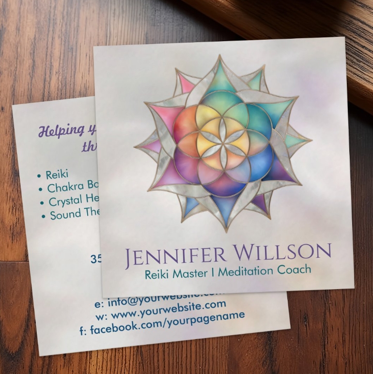 Seed of life in Lotus Square Business Card