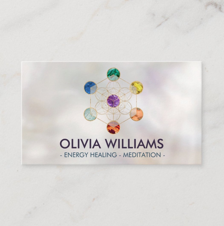 Metatron's Cube Chakras Sacred Geometry Business Card