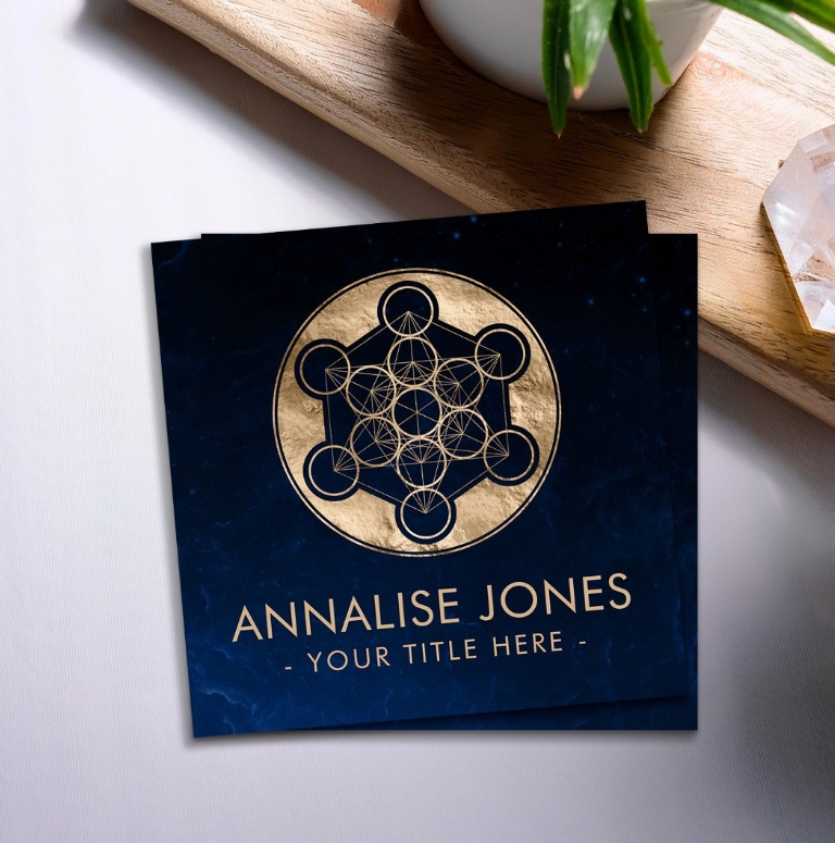 Metatron's Cube Sacred Geometry Square Business Card