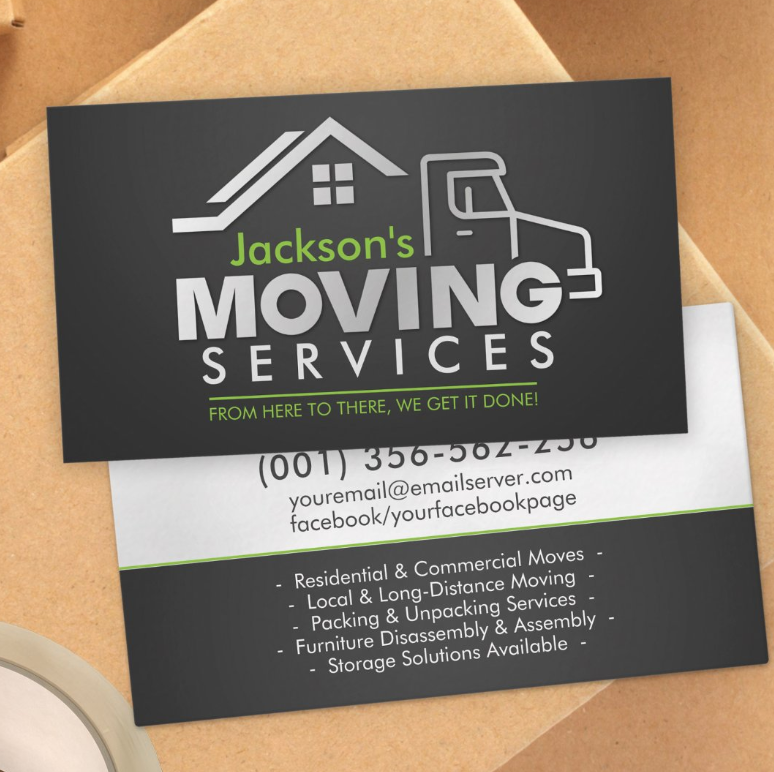 Professional mover business card