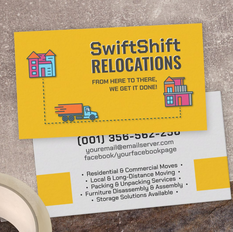 Cool business card for moving company