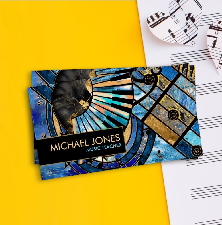 Abstract Music collage business card