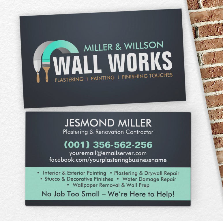 Plastering and Painting Services Business Card