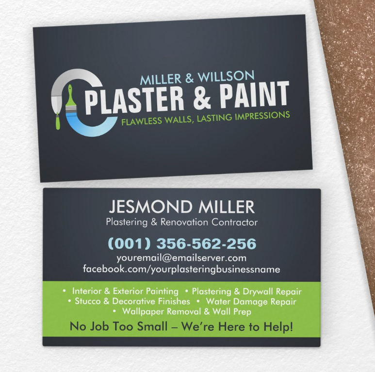 Plastering and Painting Services Business Card
