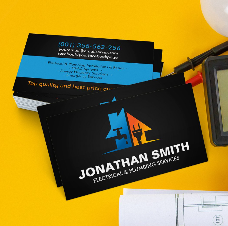 Plumbing and Electrical services Business Card