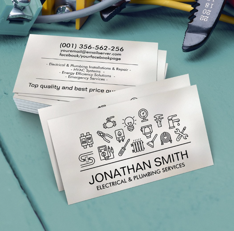 Plumbing and Electrical services Business Card