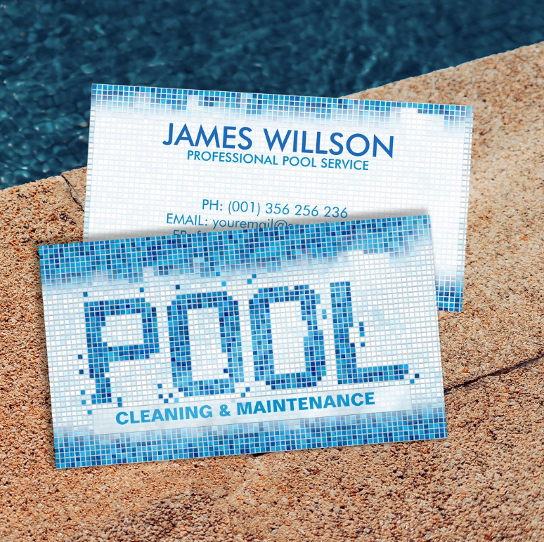 Pool care services business card