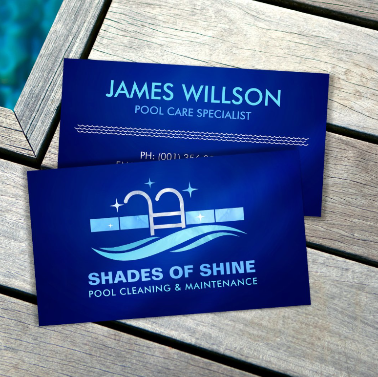 Professional pool technician business card