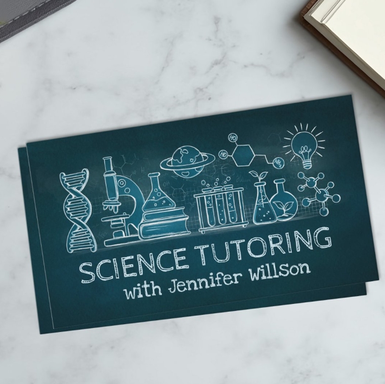 science tutor business card for private teacher