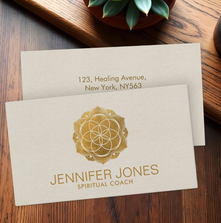 business card for energy healer or reiki, seed of life