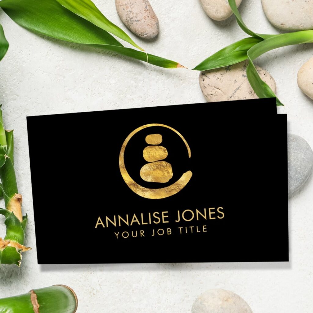 Gold Foil Effect Enso & Zen Stones Card