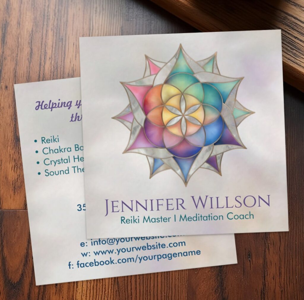 Seed of life in Lotus Square Business Card