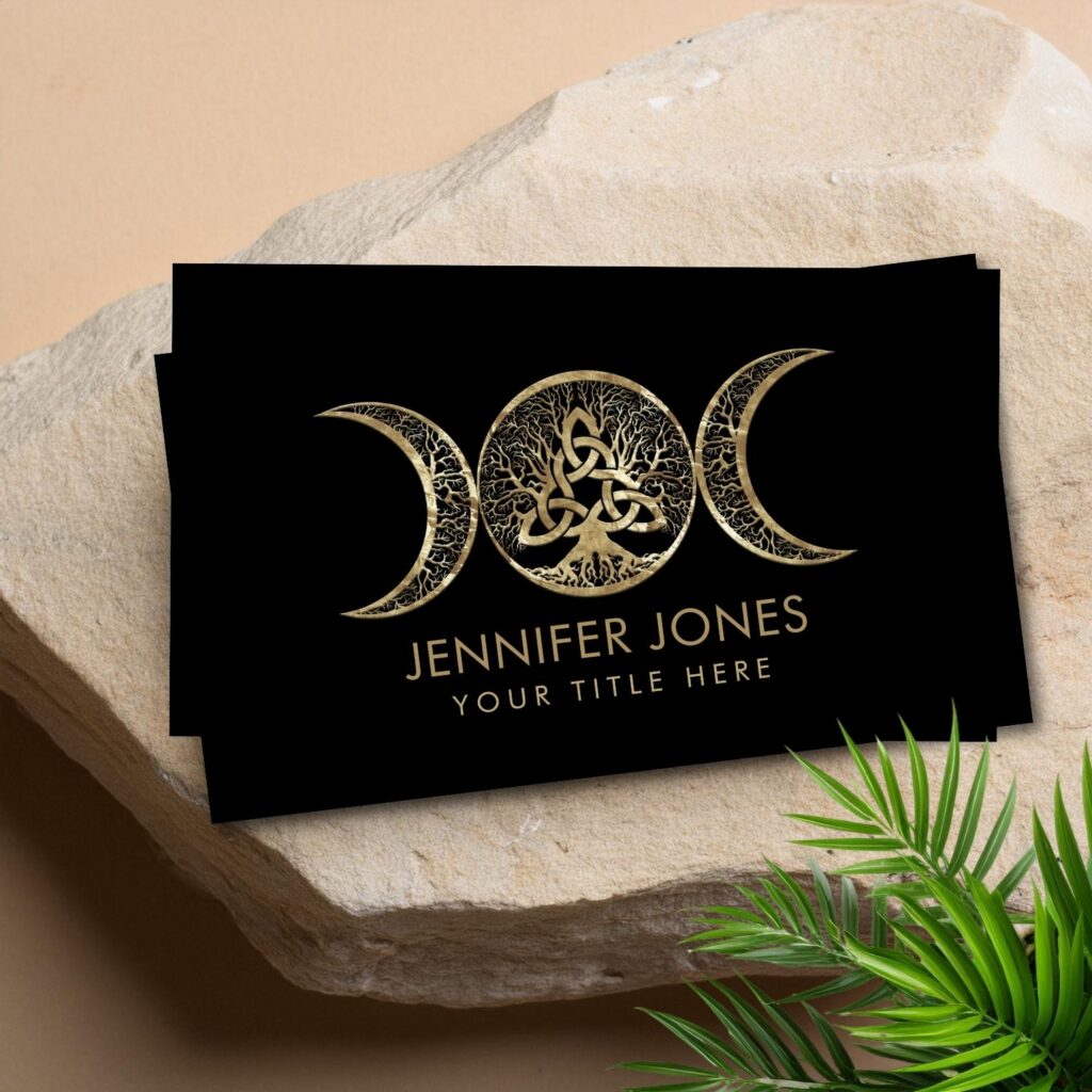 Triple Moon Tree of Life Triquetra Business Card