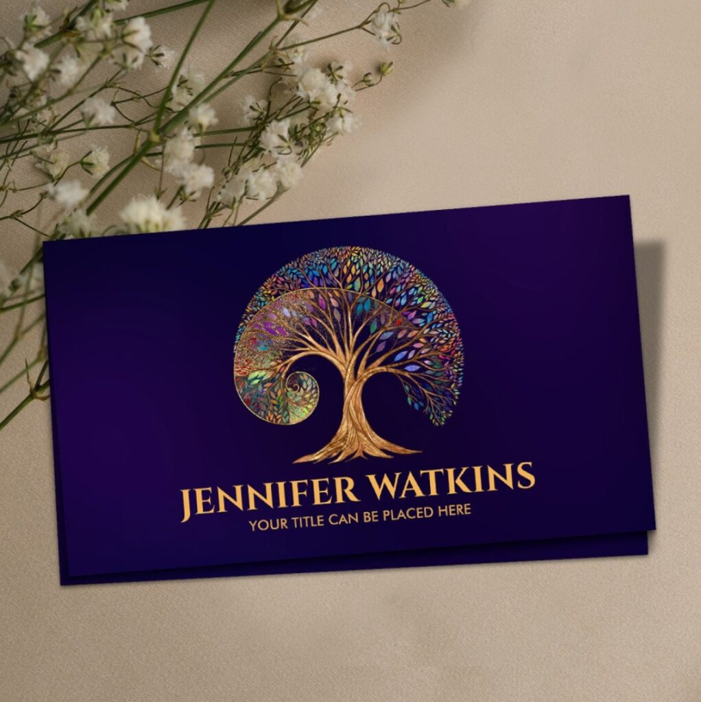 Eternal Growth Golden Ratio Spiral Tree Business Card