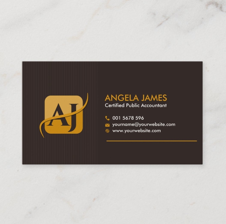 Professional bookkeeping business card with monogram