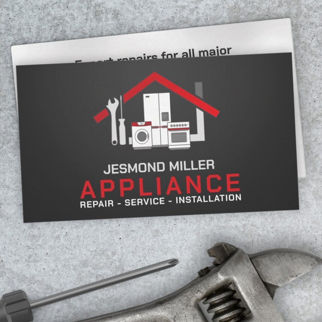 Professional appliance repair business card design