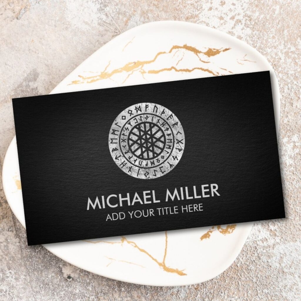 Web of Wyrd with Runic Alphabet Business Card