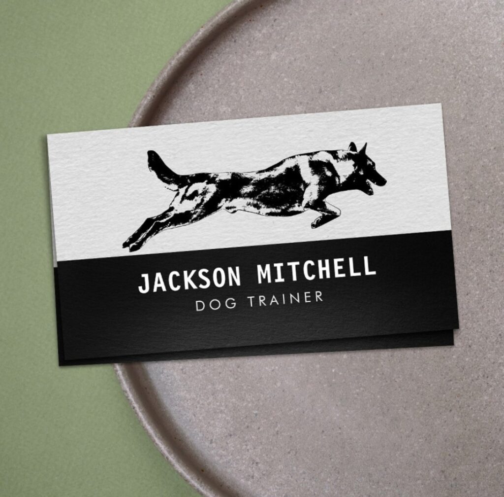 Dog trainer - K9 Trainer Black and white Business Card