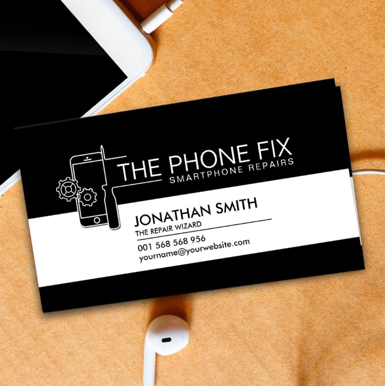 Business card for mobile phone technician