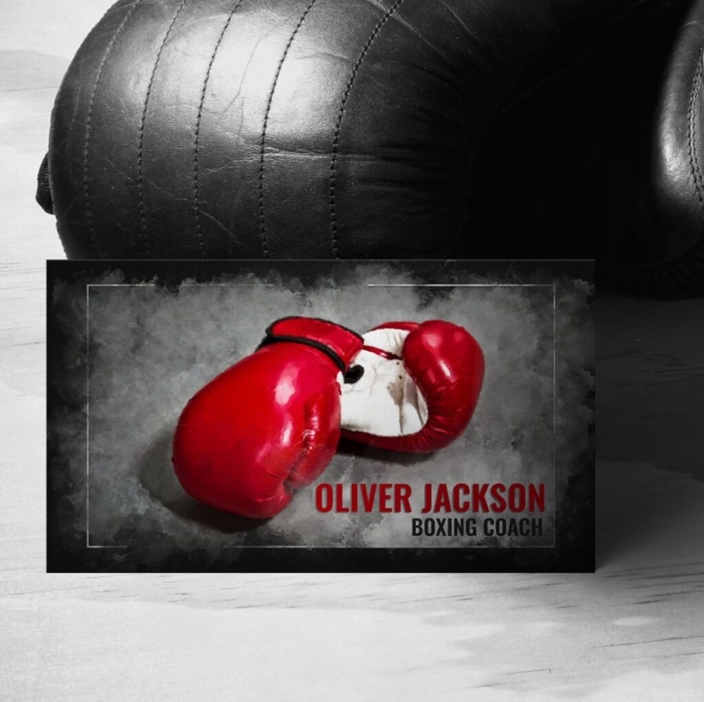 Boxing Coach Red Gloves  Business Card