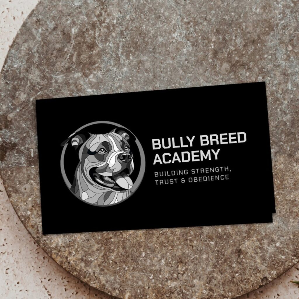 Professional K9 Training Business Card with mosaic American Staffordshire Terrier